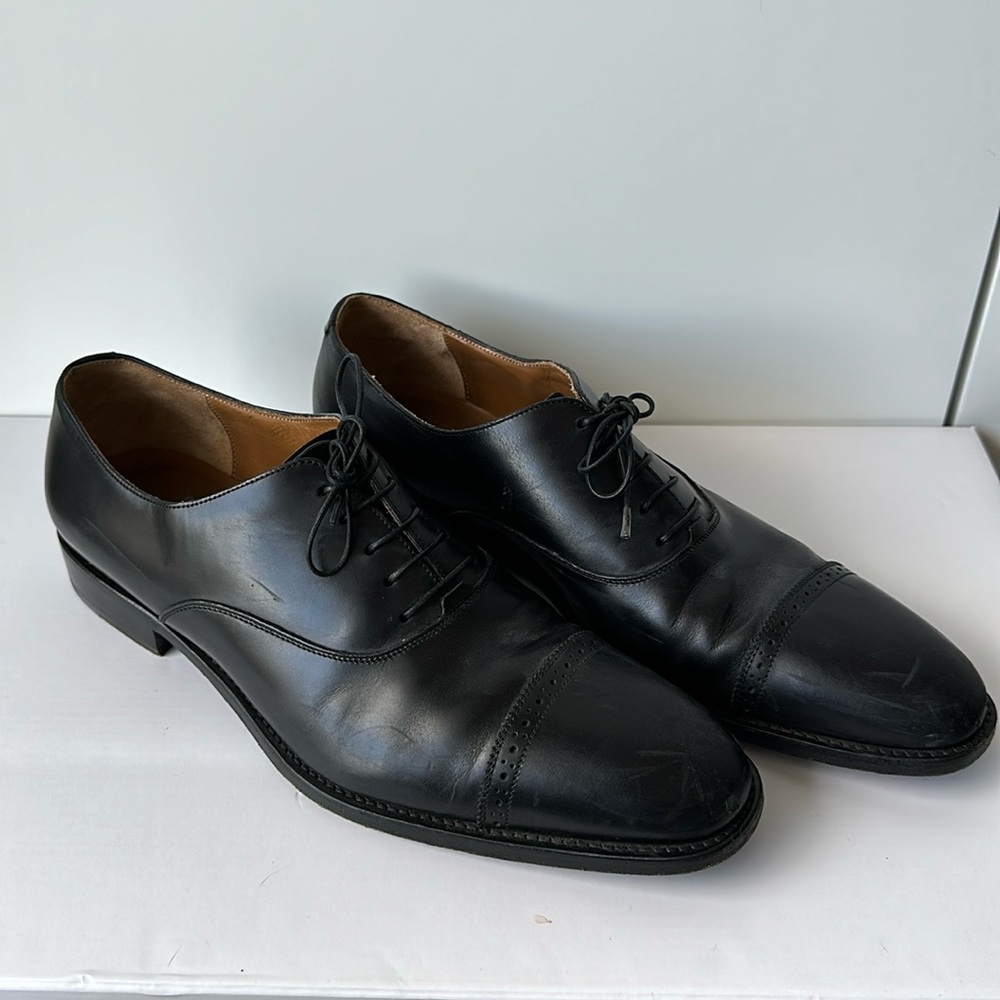 Black Leather Ferragamo 9.5 Men’s Shoe